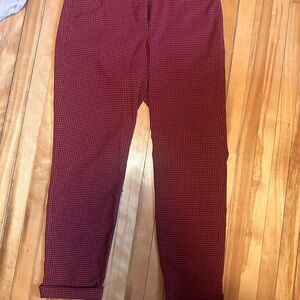 Tristan Red and Black Ankle Checkered Pants